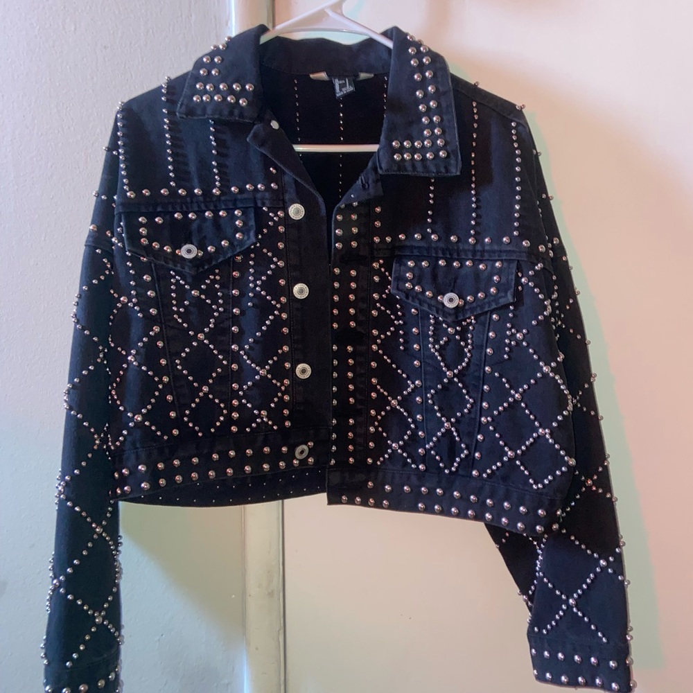 Forever 21 Studded Jean Jacket S